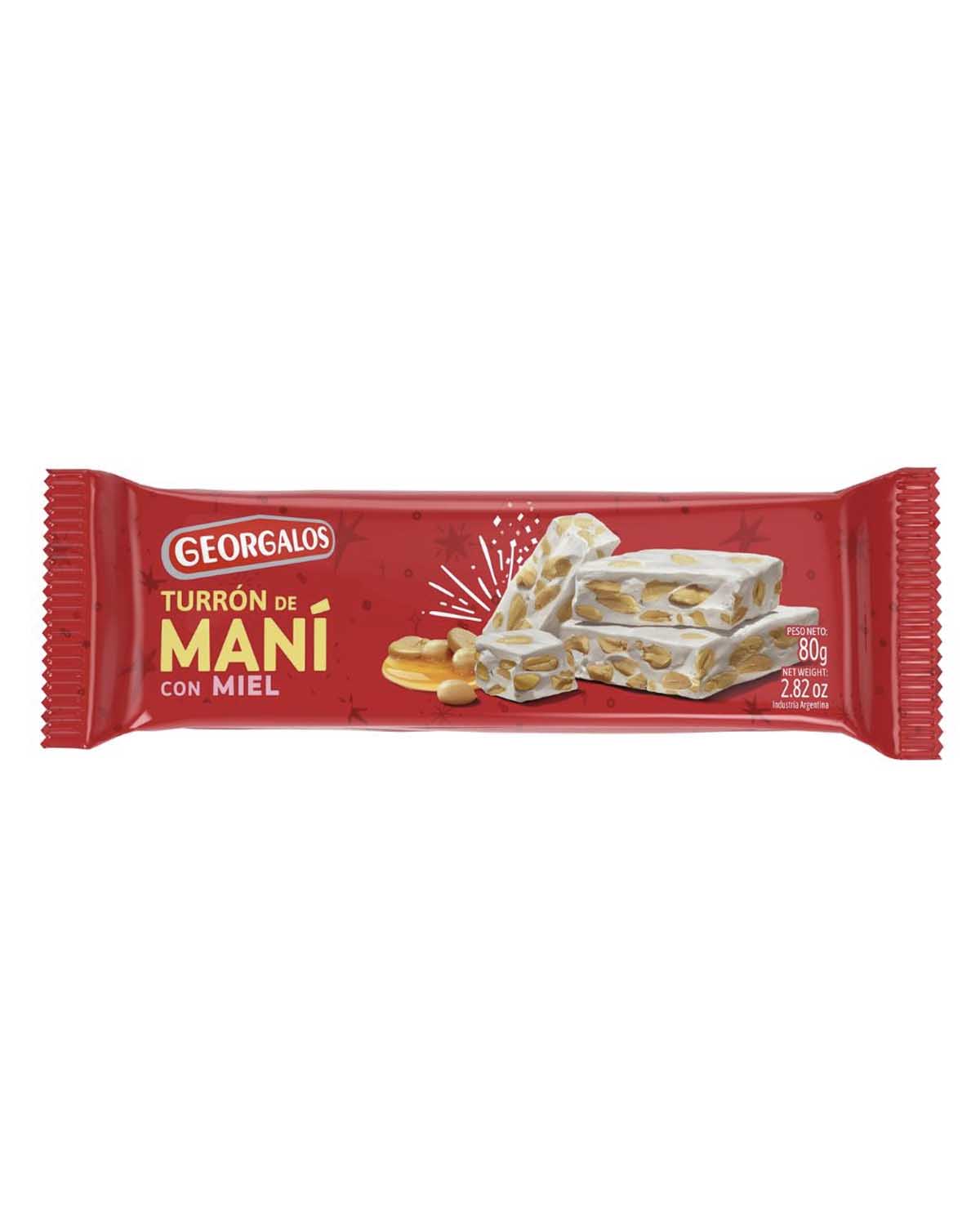 Turrón de Maní con Miel Georgalos x 80 Gr